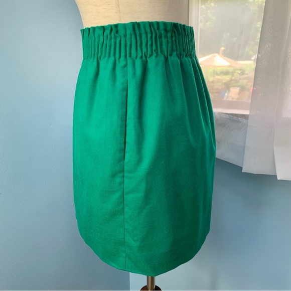 J. Crew Green Wool Sidewalk Skirt - Picture 3 of 7